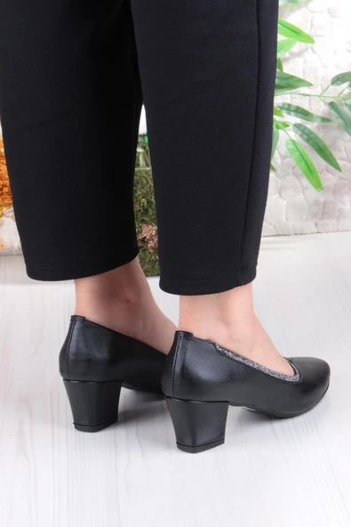 Fort 168606 Nur Taş Detaylı Alçak Topuklu Kadın Ayakkabı - Resim 4