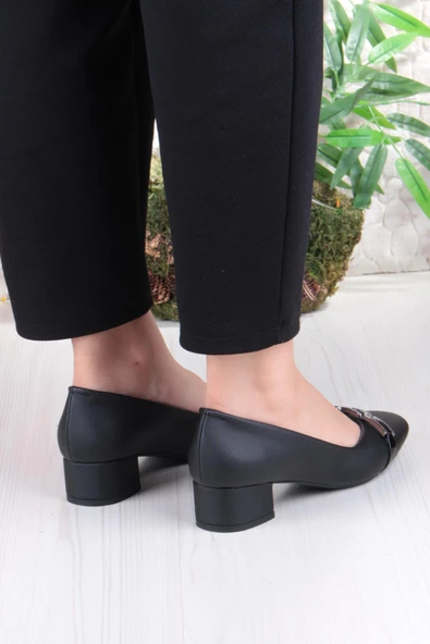 Fort 16504 Erdem Toka Detaylı Alçak Topuklu Kadın Ayakkabı - Resim 4