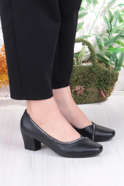 Fort 168606 Nur Taş Detaylı Alçak Topuklu Kadın Ayakkabı - Resim 3