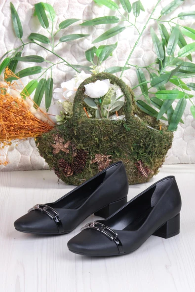 Fort 16504 Erdem Toka Detaylı Alçak Topuklu Kadın Ayakkabı - Resim 6