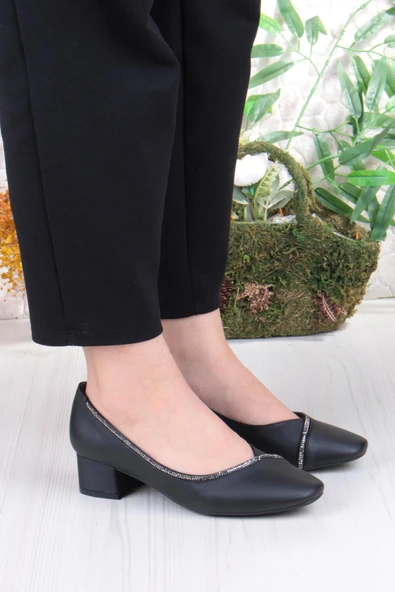 Fort 16502 Erdem Taş Detaylı Alçak Topuklu Kadın Ayakkabı - Resim 3