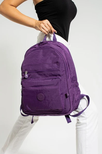 Unisex Okul Çantası Su İtici Hafif Klinkır Kumaş Günlük Sırt Çantası 40*30 Cm Lise Ortaokul Çantası - Resim 2