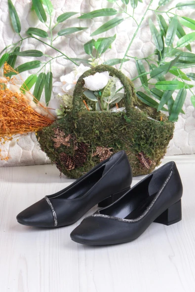 Fort 16502 Erdem Taş Detaylı Alçak Topuklu Kadın Ayakkabı - Resim 6