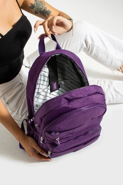 Unisex Okul Çantası Su İtici Hafif Klinkır Kumaş Günlük Sırt Çantası 40*30 Cm Lise Ortaokul Çantası - Resim 4