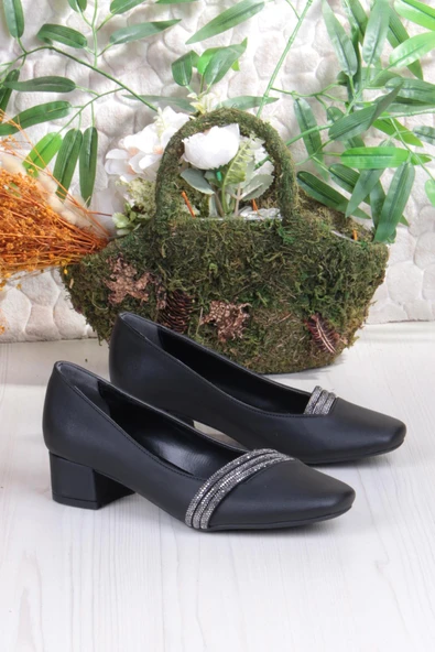 Fort 16503 Erdem Taş Detaylı Alçak Topuklu Kadın Ayakkabı - Resim 5