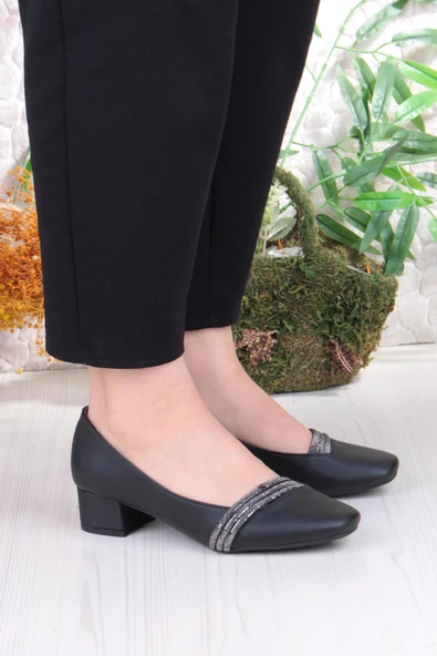 Fort 16503 Erdem Taş Detaylı Alçak Topuklu Kadın Ayakkabı - Resim 3