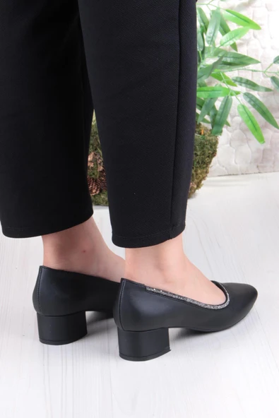 Fort 16502 Erdem Taş Detaylı Alçak Topuklu Kadın Ayakkabı - Resim 4