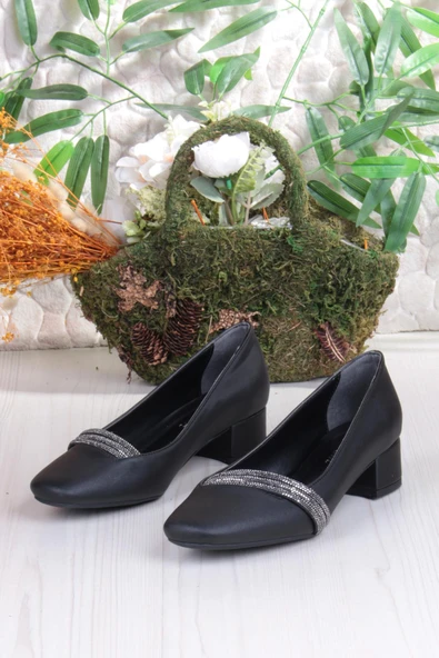 Fort 16503 Erdem Taş Detaylı Alçak Topuklu Kadın Ayakkabı - Resim 6