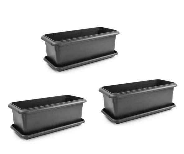 Omnipazar SO-V693 Tabaklı Villa Bahçe Saksı Takımı 95 Lt Antrasit 3 Adet ürün görseli