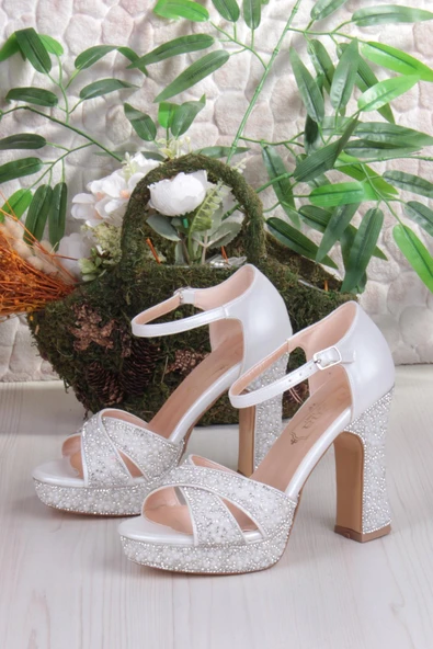 Fort 2282 Jena Platform Taban Yüksek Topuklu Özel Tasarım Kadın Ayakkabı - Resim 6