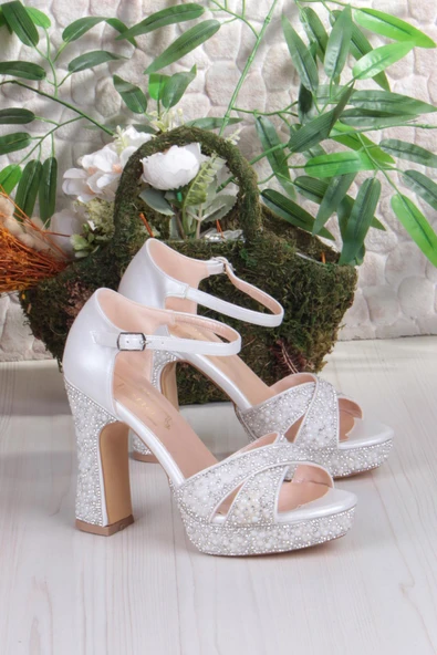 Fort 2282 Jena Platform Taban Yüksek Topuklu Özel Tasarım Kadın Ayakkabı - Resim 5