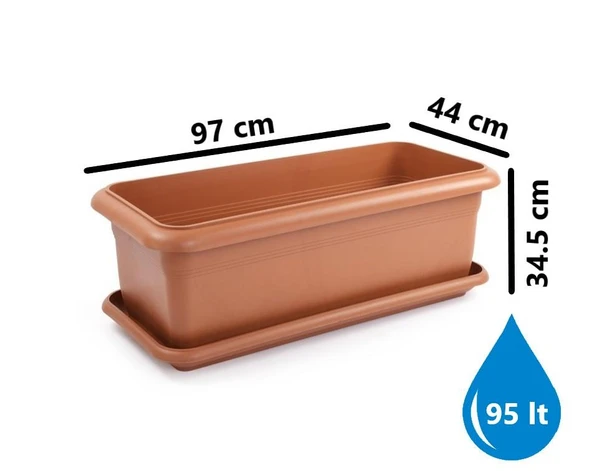 Omnipazar SO-V693 Tabaklı Villa Bahçe Saksı Takımı 95 Lt Kiremit 3 Adet - Resim 2