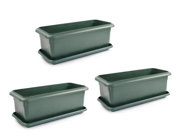 Omnipazar SO-V693 Tabaklı Villa Bahçe Saksı Takımı 95 Lt Yeşil 3 Adet ürün görseli