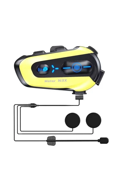 N3x Rgb Işıklı Intercom 3 Kişi Bağlantılı 1000mah Motosiklet Bluetooth Kulaklık Seti ürün görseli