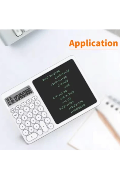 Çok Amaçlı Digital Hesap Makinesi Lcd Ekran Yazma Tableti Ofis Okul İçin Silinebilir El Yazısı Not Defteri - Resim 3