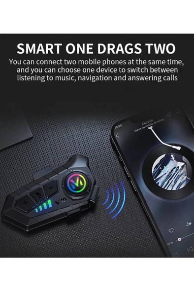 Y10 Kask Kulaklık Bluetooth Motosiklet Kulaklık 5,3 Bluetooth Intercom Motorsiklet Kulaklık - Resim 5
