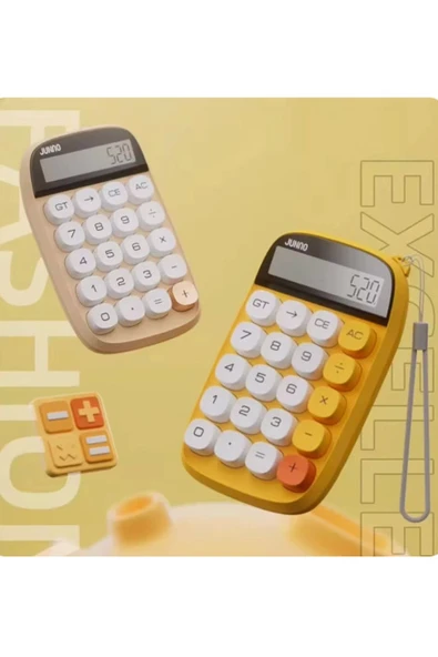 Sevimli Kare Tuşlu 10 Haneli Ldc Ekran Hesap Makinası Yeşil - Resim 2