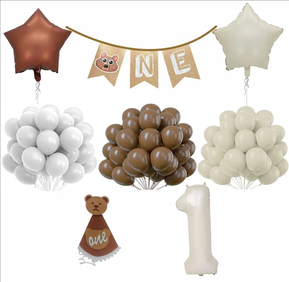 One 30 Balonlu, 1 Yaş Yıldızlı Set ürün görseli 1