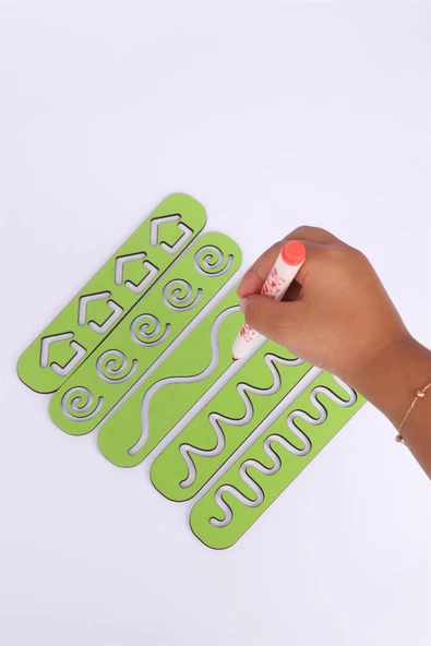 Montessori Çizim Seti, Ahşap Eğitici Çizgi Çalışmaları, Okul Öncesi Eğitim Seti