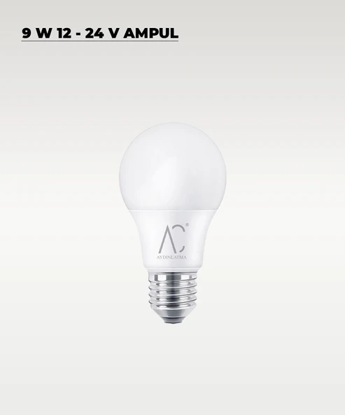9W 12-24V  Ampul 6500K - Beyaz Işık - E-27 Duy - Resim 3