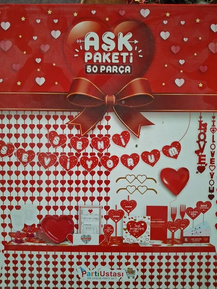 50 Parça Aşk-Sevgili Paketi Parti Süsü ürün görseli 1