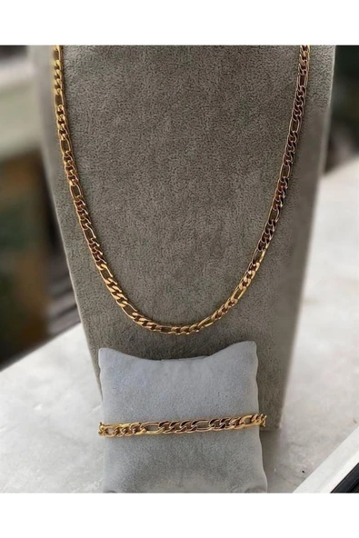 Altın Kaplama Şavin Zincir Kolye Ve Bileklik ürün görseli 1