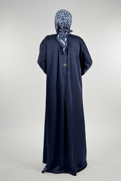 Çıt Çıt Düğmeli Ferace 70023 Lacivert - Resim 2