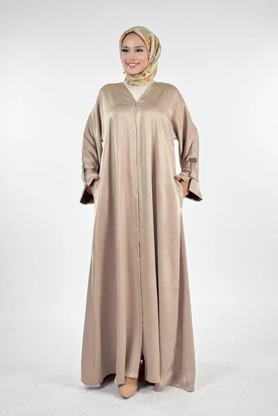 Çıt Çıt Düğmeli Ferace 70023 Vizon ürün görseli