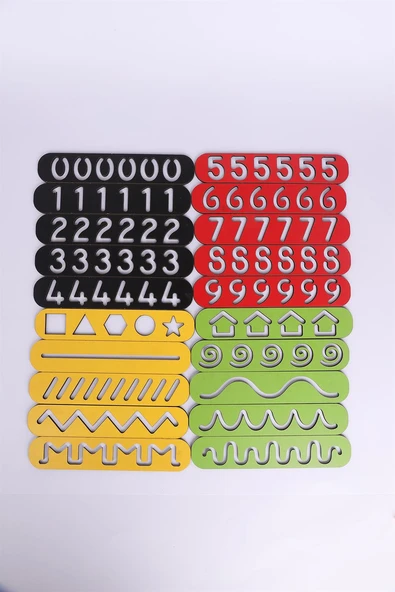 Montessori Çizim Seti, Ahşap Eğitici Çizgi Çalışmaları, Okul Öncesi Eğitim Seti - 3