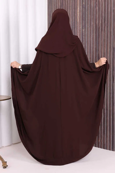 Düğme Detaylı Pelerin 70024 Kahverengi - Resim 5