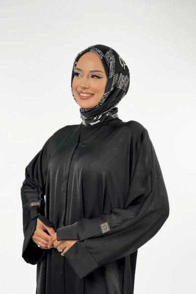 Çıt Çıt Düğmeli Ferace 70023 Siyah - Resim 4