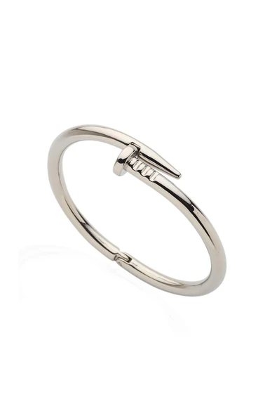 Unisex Gümüş Renk Rodyum Kaplama Cartier Model Çivi Bileklik ürün görseli 1