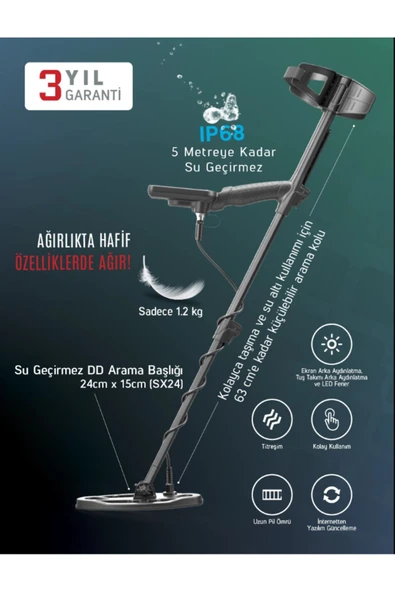 Nokta Simplex Lite Metal Dedektörü Su Geçirmez Altın Arama - Resim 6