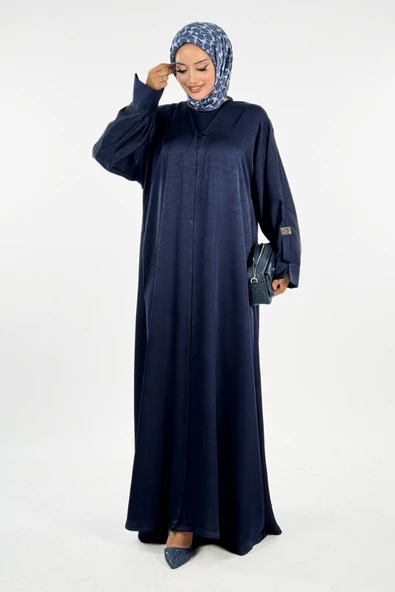 Çıt Çıt Düğmeli Ferace 70023 Lacivert ürün görseli