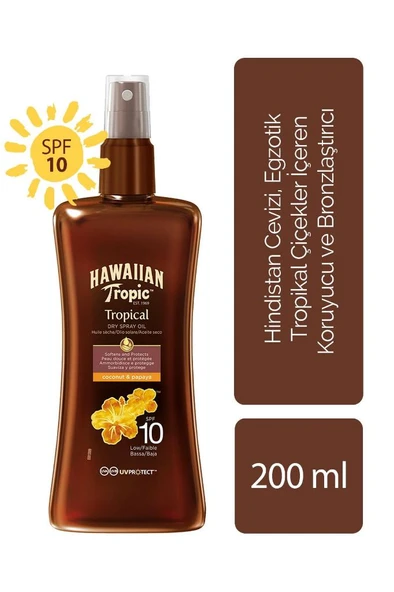 Hawaiian Tropic Hawaııan Tropic Bronzlaştırıcı Yağ Spreyi Spf 10 200 Ml ürün görseli