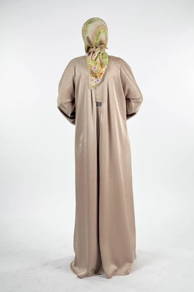 Çıt Çıt Düğmeli Ferace 70023 Vizon - Resim 2