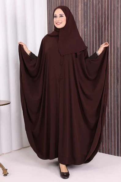 Düğme Detaylı Pelerin 70024 Kahverengi ürün görseli