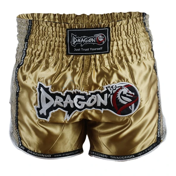 DragonDo MT3076 Shiny Muay Thai Gold Kick Boks Şortu - 1