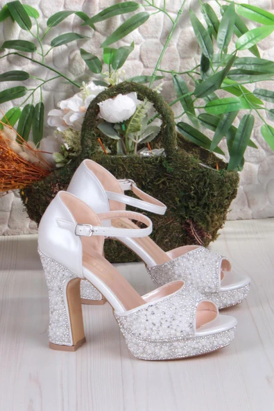 Fort 2280 Jena Platform Taban Yüksek Topuklu Özel Tasarım Kadın Ayakkabı - Resim 5