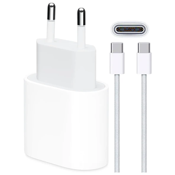 FitPlus PD 35W USB-C Şarj Aleti Type-C to Type-C Kablo Set - 1