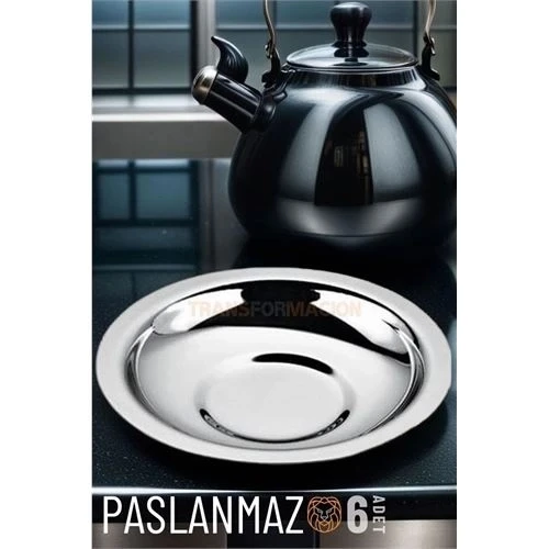 CEYLAN ADAM Veneta 6 Adet Metal Çay Tabağı Seti
