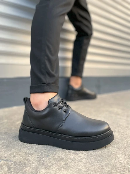 JET-x03 Luxor Bağcıklı Cilt Erkek Günlük Spor Klasik Ayakkabı CST - Siyah ürün görseli