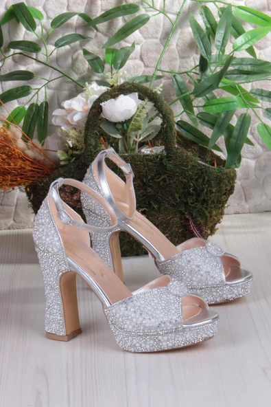 Fort 2339 Jena Platform Taban Yüksek Topuklu Özel Tasarım Kadın Ayakkabı - Resim 5