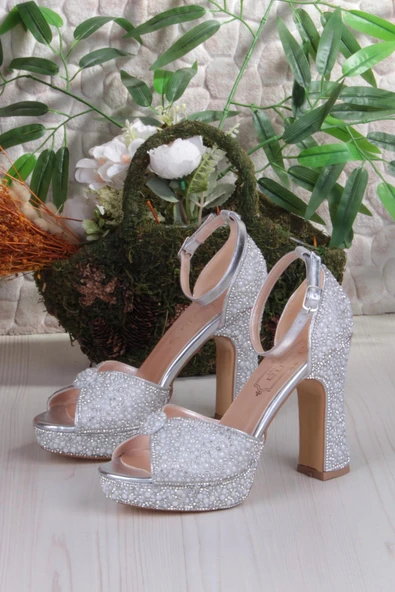 Fort 2339 Jena Platform Taban Yüksek Topuklu Özel Tasarım Kadın Ayakkabı - Resim 6