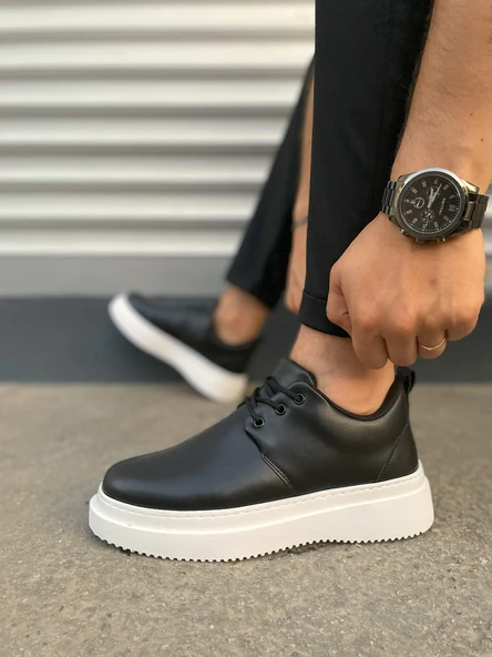 JET-x03 Luxor Bağcıklı Cilt Erkek Günlük Spor Klasik Ayakkabı CBT - Siyah - Resim 3