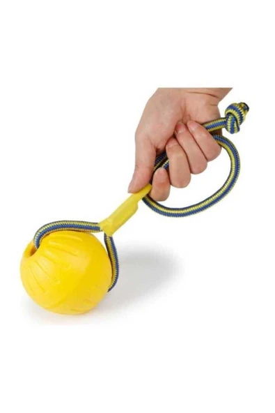 Nunbell Kauçuk Toplu Kordon Halatlı Köpek Oyuncağı 23 Cm Top 7,5 (1 ADET) ürün görseli