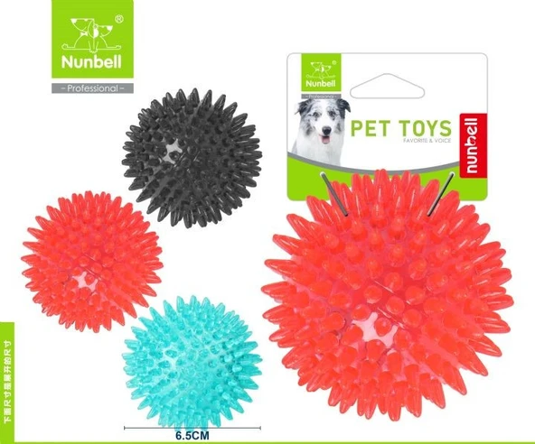 Nunbell Suda Batmaz Termoplastik Kirpi Top Köpek Oyuncağı 6,5 cm (1 Adet) ürün görseli
