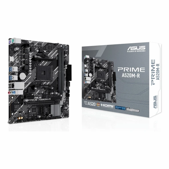 Asus Prime A520M-R DDR4 (5100MHz)OC M.2 HDMI PCIe 3.0 AM4 mATX Anakart ürün görseli 1