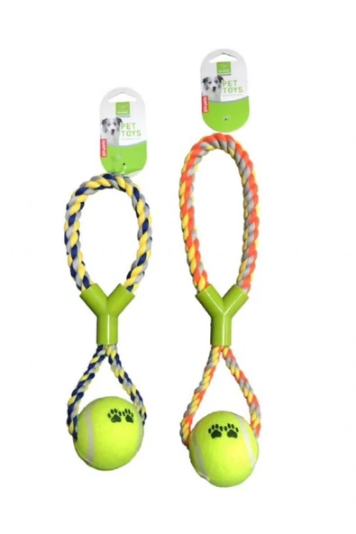 Nunbell Tenis Toplu Y Şekilli Köpek Oyun ve Diş İpi 32 cm ürün görseli