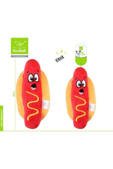 Nunbell Sesli Sosisli Peluş Köpek Oyuncağı 17 cm ürün görseli